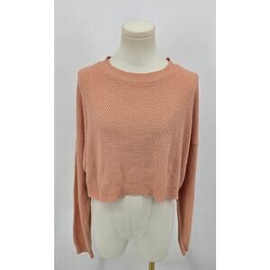 Unknown Brand: Peach Knit Cropped Sweater